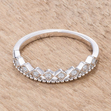 .14Ct Rhodium Plated CZ Mini Crown Stackable Band