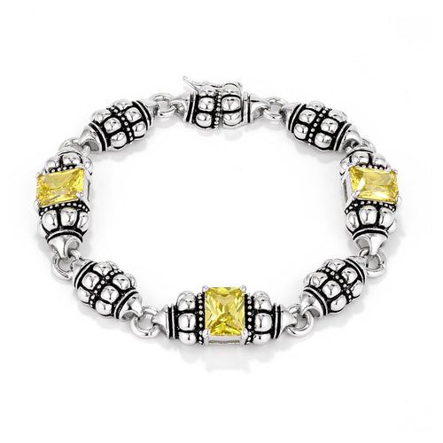 Peridot Cubic Zirconia Ball Bracelet