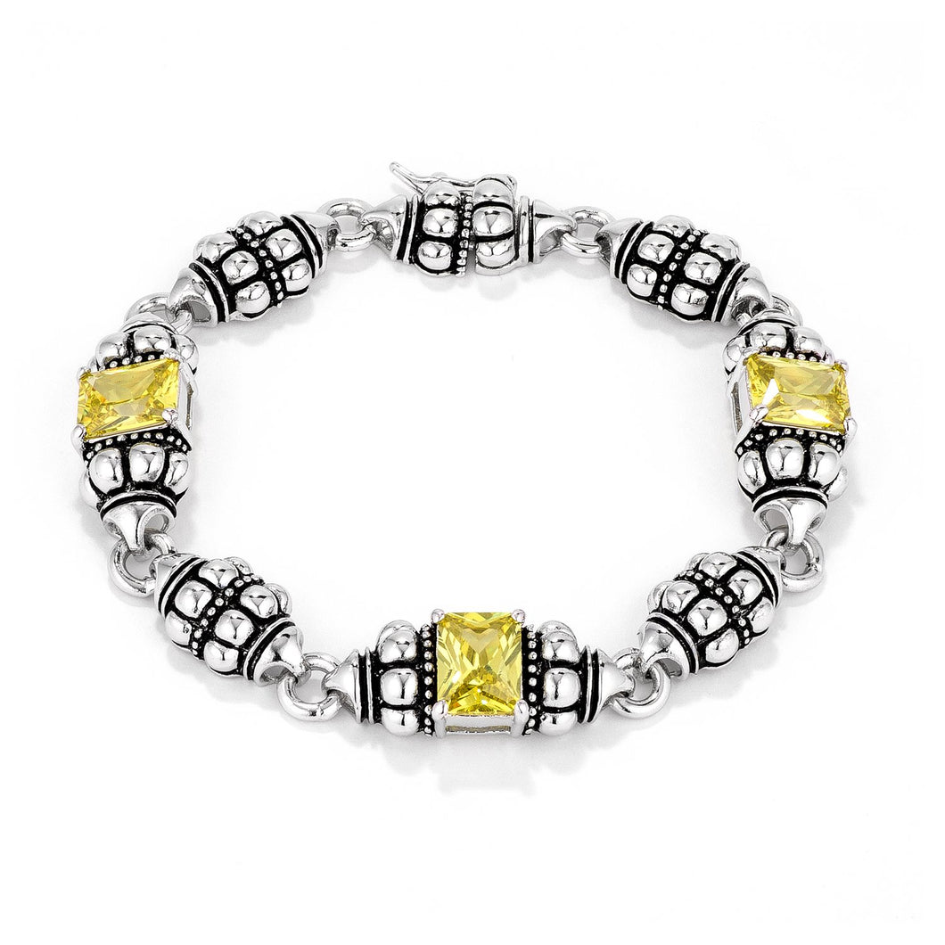 Peridot Cubic Zirconia Ball Bracelet
