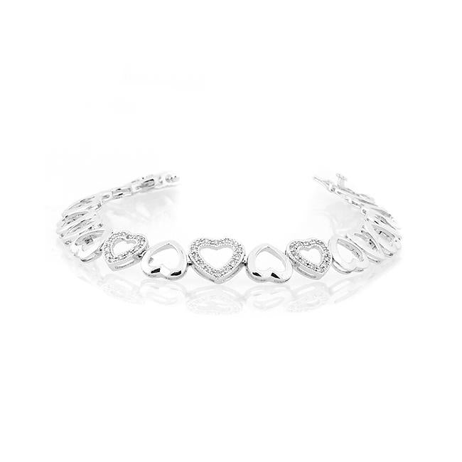 Multi-Heart Cubic Zirconia Bracelet
