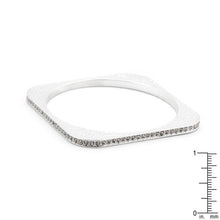 Hammered Cubic Zirconia Square Bangle