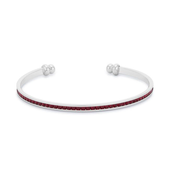 Channel-Set Garnet Cubic Zirconia Cuff