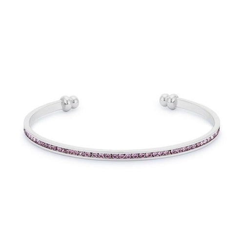 Channel-Set Lavender Cubic Zirconia Cuff