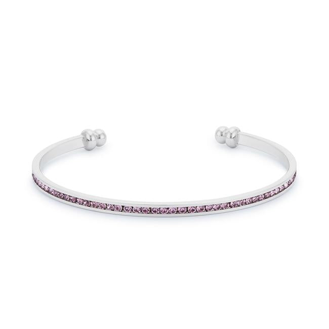 Channel-Set Lavender Cubic Zirconia Cuff