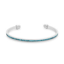 Channel-Set Aqua Cubic Zirconia Cuff