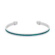Channel-Set Turquoise Cubic Zirconia Cuff
