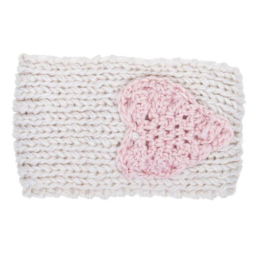 Off White Bernadette Heart Design Knit Headband