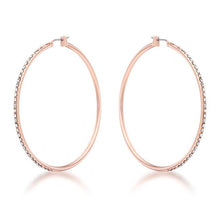 Large Rosegold Hoop Earrings with Crystals
