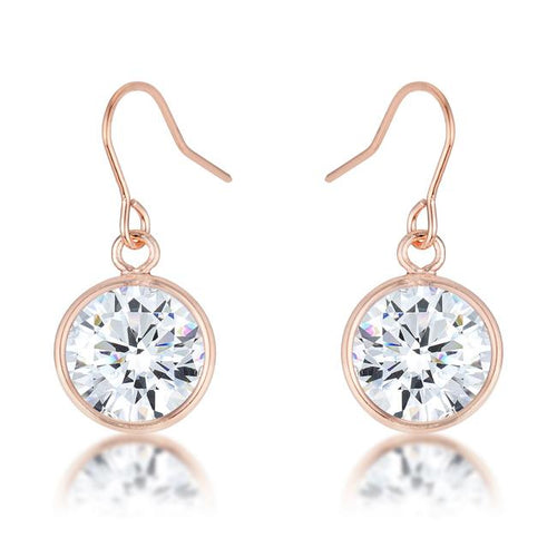 5.5 Ct Rose Gold CZ Drop Earrings