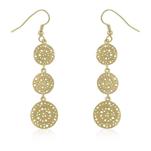 Golden Filigree Circle Earrings