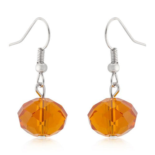 Orange Faceted Bead Earrings
