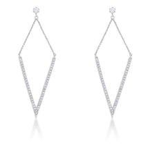 Michelle 1.2ct CZ Rhodium Delicate Pointed Drop Earrings