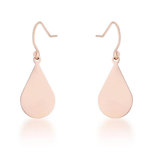 Karla Rose Gold Stainless Steel Teardrop Earrings