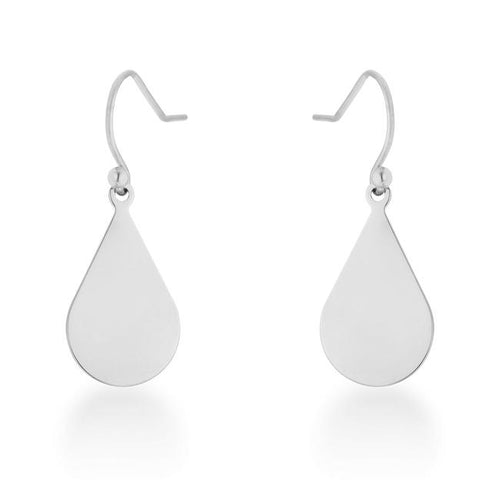 Karla Rhodium Stainless Steel Teardrop Earrings