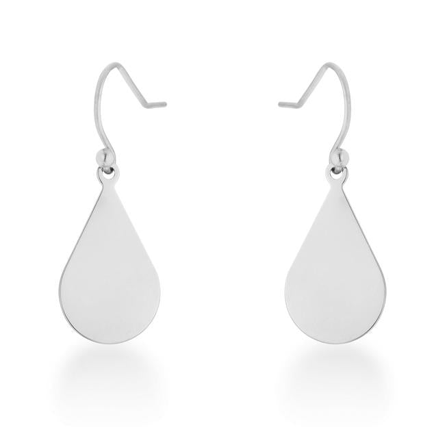 Karla Rhodium Stainless Steel Teardrop Earrings