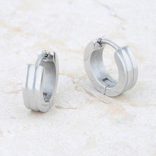 Marlene Rhodium Stainless Steel Small Hoop Earrings