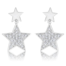 Bianca 0.5ct CZ Rhodium Star Drop Earrings