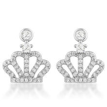 0.5 Ct Rhodium Crown CZ Earrings