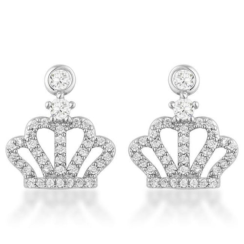 0.5 Ct Rhodium Crown CZ Earrings