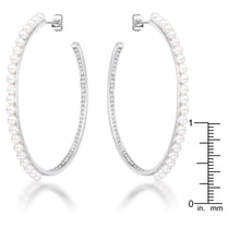 Inside Out .8Ct Cubic Zirconia and Pearl Hoops