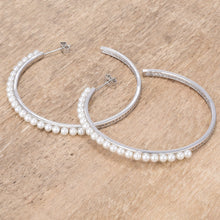 Inside Out .8Ct Cubic Zirconia and Pearl Hoops