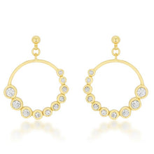 Golden Graduated Cubic Zirconia Circle Earrings