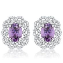 Amethyst Oval Stud Earrings