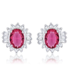 Chrisalee 3.3ct Ruby CZ Rhodium Classic Stud Earrings