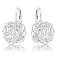 Maya 1.5ct CZ Rhodium Rose Drop Earrings