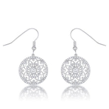 .95 Ct Interlocking Circle Rhodium and CZ Earrings
