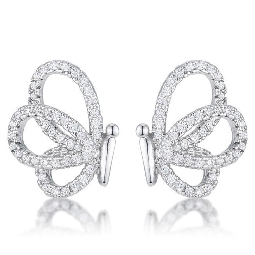 .45 Ct CZ Butterfly Stud Earrings