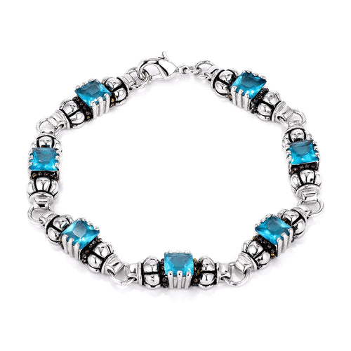 Mini Aqua Cubic Zirconia Ball Bracelet