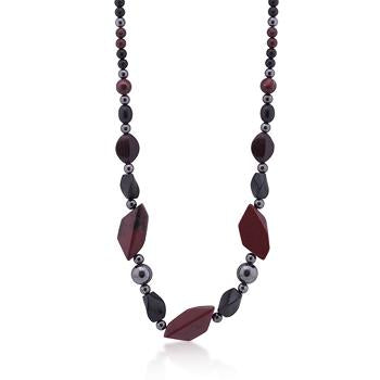 Geometric Dark Stones Necklace