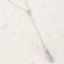 Chrisette 0.4ct CZ Rhodium Classic Drop Lariat Necklace