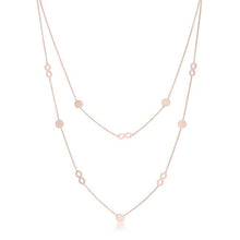 Krystal Rose Gold Stainless Steel Infinity Station Layer Necklace