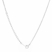 Luck Rhodium Stainless Steel Bar Script Necklace
