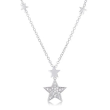 .32Ct Rhodium Star Necklace with Shimmering CZ