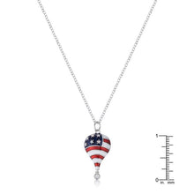 .1 Ct Patriotic Hot Air Balloon Rhodium Necklace with CZ