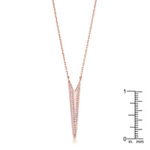 .2Ct Rose Gold Plated CZ Embedded Elongated Arrow Necklace