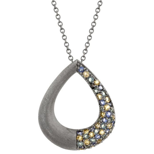 Black Rhodium Teardrop Pendant