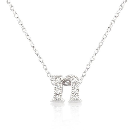 Micro-Pave Initial N Pendant