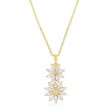 Goldtone Dual Floral Pendant