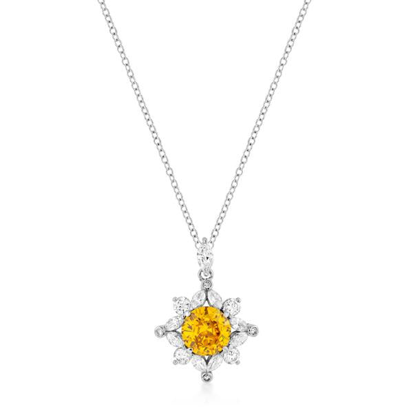 Classic Sun Pendant in Rhodium Plated