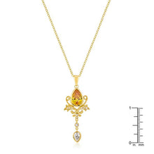Golden Elegant Teardrop Crest Pendant
