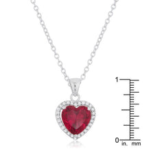 Garnet Red Heart Pendant