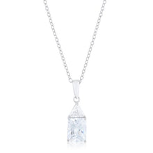 Classic Cubic Zirconia Sterling Silver Drop Necklace