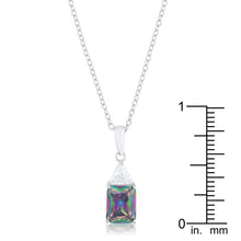 Classic Mystic Cubic Zirconia Rhodium Drop Necklace