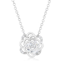 Maya 1.37ct CZ Rhodium Rose Drop Necklace