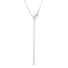 Lovely Rhodium Necklace with CZ Disk Pendant