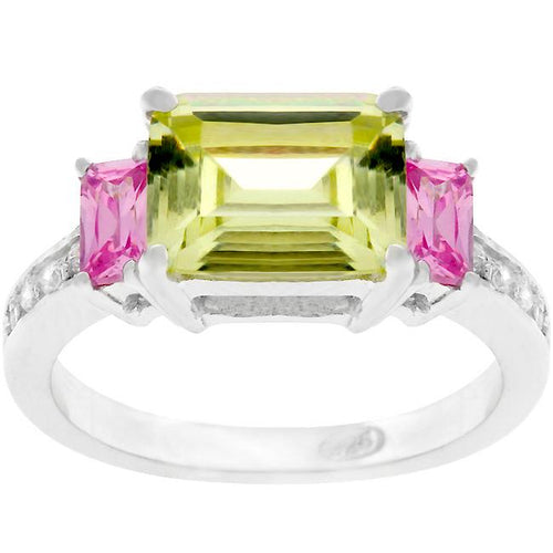 Emerald Cut Triplet Ring